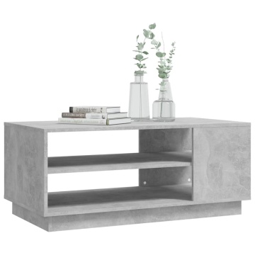 Măsuță de cafea, gri beton, 102x55x43 cm, lemn prelucrat - Img 4