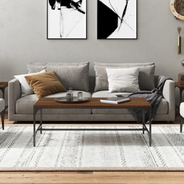 Măsuță de cafea, stejar maro, 100x50x35 cm, lemn prelucrat - Img 3