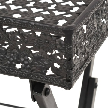 Măsuță de ceai pliabilă stil vintage negru 58x35x72 cm metal - Img 7