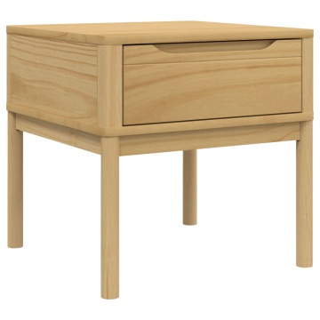 Măsuță de veioză FLORO maro ceară 55x55x54 cm lemn masiv pin - Img 2