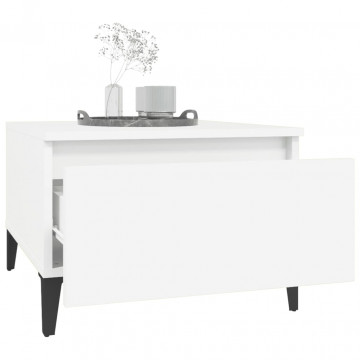 Mese laterale, 2 buc., alb, 50x46x35 cm, lemn compozit - Img 8