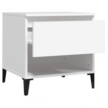 Mese laterale, 2 buc., alb, 50x46x50 cm, lemn compozit - Img 7