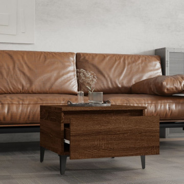 Mese laterale 2 buc. stejar maro 50x46x35 cm lemn compozit - Img 3