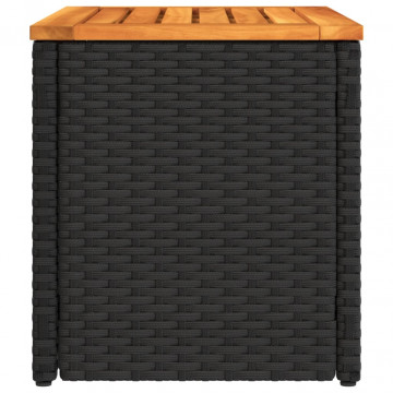 Mese laterale de grădină 2 buc. negru 55x34x37cm lemn/poliratan - Img 5