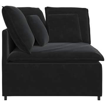 Modul de colț pentru canapea modulară cu perne, negru, 100 cm - Img 4