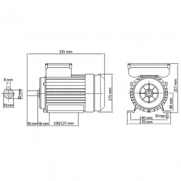 Motor electric monofazat aluminiu 1,5kW / 2CP 2 poli 2800 RPM - Img 6
