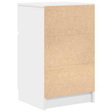 Noptiera alb 39x35x65 cm lemn prelucrat - Img 7