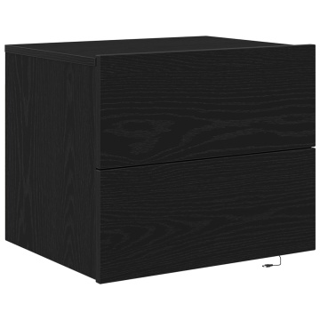 Noptieră cu LED Montată pe Perete Stejar Negru 50x39x41 cm - Img 2