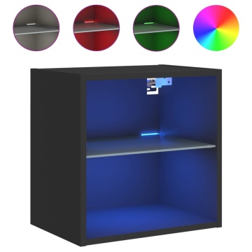 Noptieră cu lumini LED montată pe perete, negru - Img 2