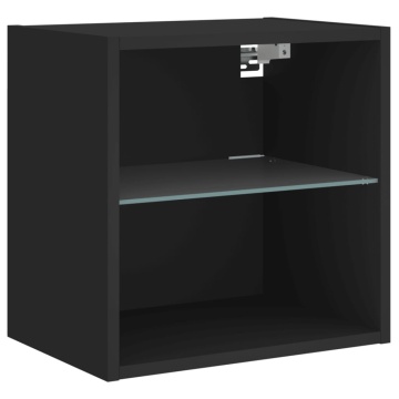 Noptieră cu lumini LED montată pe perete, negru - Img 5