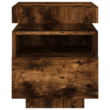 Noptieră cu lumini LED, stejar sonoma, 40x39x48,5 cm - Img 6