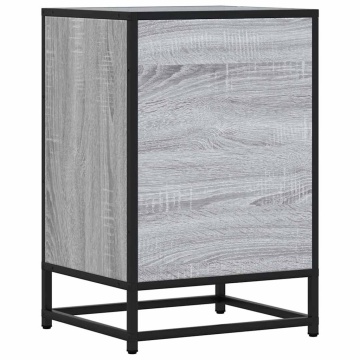 Noptiera gri Sonoma 40x34,5x60 cm lemn prelucrat si metal - Img 6