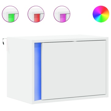 Noptieră montată pe perete cu lumini LED, alb - Img 2