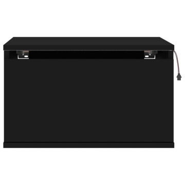 Noptieră montată pe perete cu lumini LED, negru - Img 6