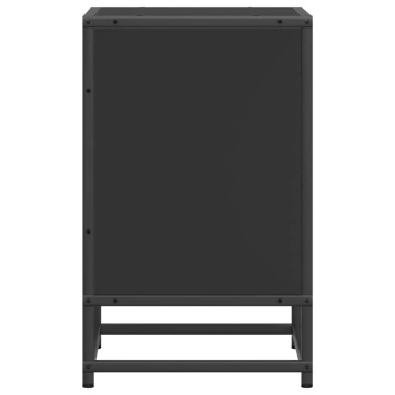 Noptiera neagra 40x31x50 cm lemn prelucrat si metal - Img 5