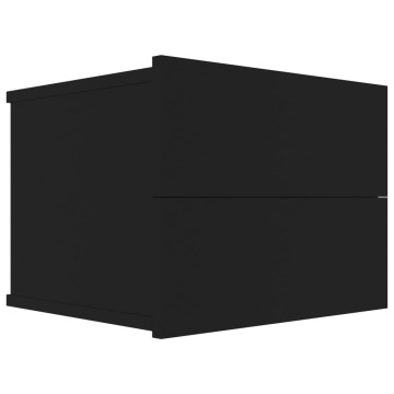 Noptieră, negru, 40x30x30 cm, lemn prelucrat - Img 2