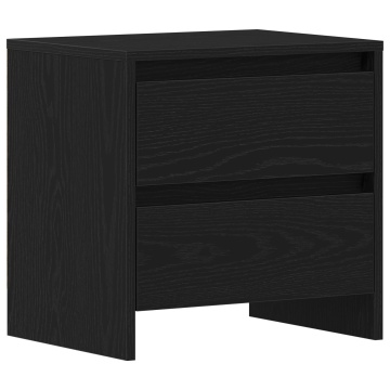 Noptieră Negru Stejar 45x34x44,5 cm Lemn Compus - Img 2