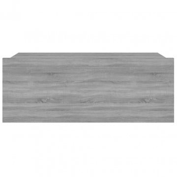 Noptieră plutitoare, gri sonoma, 40x30x15 cm, lemn prelucrat - Img 5