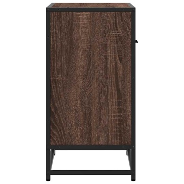 Noptiera stejar maro 60x31x60 cm lemn prelucrat si metal - Img 5