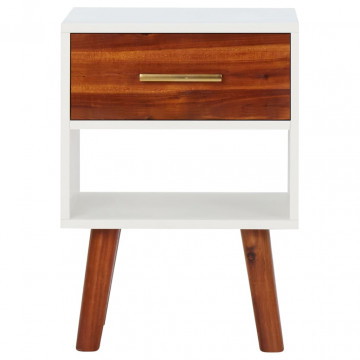 Noptiere, 2 buc., 40x30x57 cm, lemn masiv de acacia - Img 2