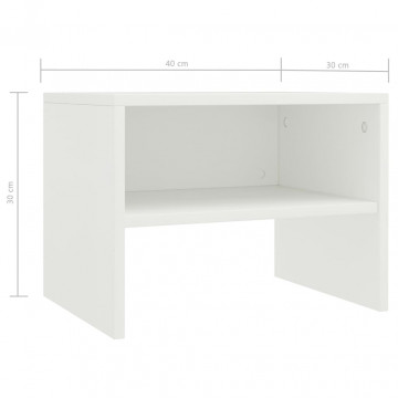 Noptiere, 2 buc., alb, 40 x 30 x 30 cm, PAL - Img 5