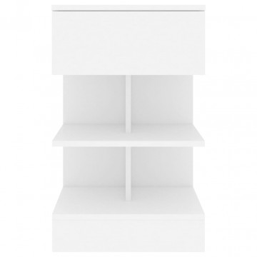 Noptiere, 2 buc., alb, 40x35x65 cm, PAL - Img 7
