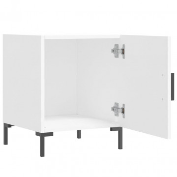 Noptiere, 2 buc., alb, 40x40x50 cm, lemn compozit - Img 5