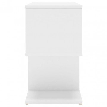 Noptiere, 2 buc., alb, 50x30x51,5 cm, PAL - Img 5