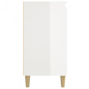 Noptiere, 2 buc., alb extralucios, 40x35x70 cm, lemn prelucrat - Img 6