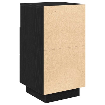 Noptiere 2 buc cu 2 sertare Negru 36x36x68 cm - Img 7
