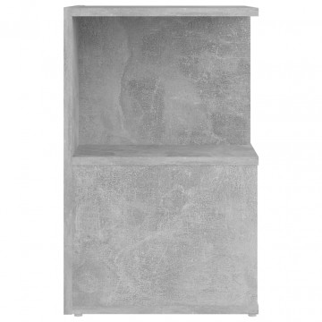 Noptiere, 2 buc., gri beton, 35x35x55 cm, PAL - Img 6