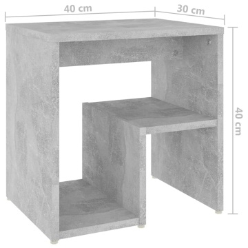 Noptiere, 2 buc., gri beton, 40x30x40 cm, PAL - Img 7