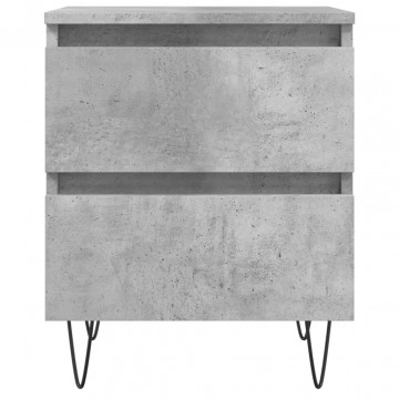 Noptiere, 2 buc., gri beton, 40x35x50 cm, lemn compozit - Img 8