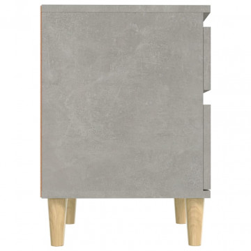 Noptiere, 2 buc., gri beton, 40x35x50 cm - Img 5