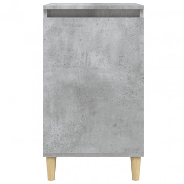 Noptiere, 2 buc., gri beton, 40x35x70 cm, lemn prelucrat - Img 8