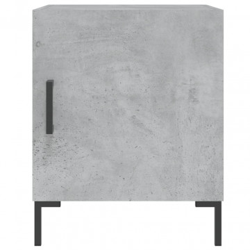 Noptiere, 2 buc., gri beton, 40x40x50 cm, lemn compozit - Img 4