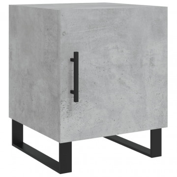 Noptiere, 2 buc., gri beton, 40x40x50 cm, lemn compozit - Img 5