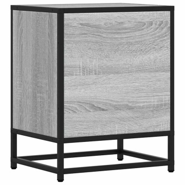 Noptiere 2 buc Gri Sonoma 40x31x50 cm lemn prelucrat și metal - Img 7