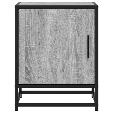 Noptiere 2 buc Gri Sonoma 40x31x50 cm lemn prelucrat și metal - Img 8