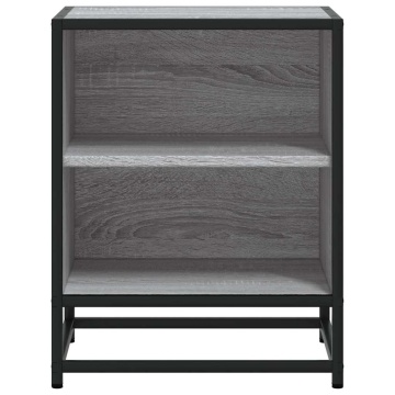 Noptiere 2 buc Gri Sonoma 40x31x50 cm lemn prelucrat și metal - Img 8