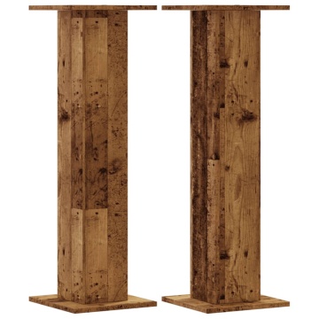 Noptiere, 2 buc., lemn vechi, 30x30x95 cm, lemn prelucrat - Img 2