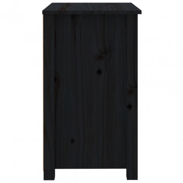 Noptiere, 2 buc., negru, 50x35x61,5 cm, lemn masiv de pin - Img 8