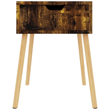 Noptiere, 2 buc., stejar afumat, 40x40x56 cm, lemn prelucrat - Img 3