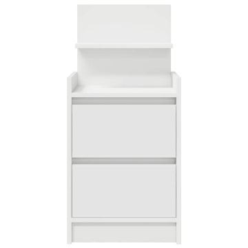 Noptiere cu 2 sertare 2 buc Alb 38x34x80 cm - Img 6