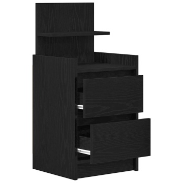 Noptiere cu 2 sertare 2 buc Negru 38x34x80 cm - Img 5