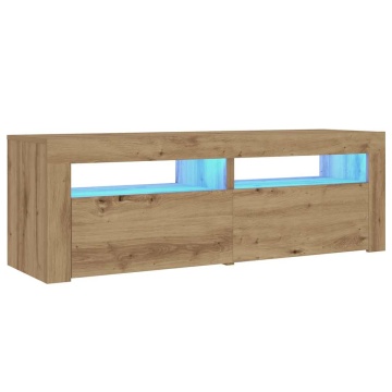 Noptiere cu lumini LED, 2 buc.,Stejar artizanal, 60x35x40 cm - Img 3