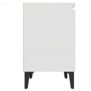 Noptiere cu picioare metal, 2 buc, alb, 40x30x50 cm - Img 7