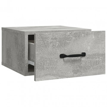 Noptiere de perete, 2 buc., gri beton, 35x35x20 cm - Img 5