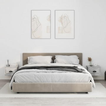 Noptiere de perete, 2 buc., gri beton, 41,5x36x28 cm - Img 1