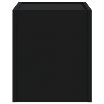 Noptiere de perete, 2 buc., negru, 45x30x35 cm - Img 5